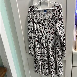 Girls old navy Leopard Print Long Sleeve Dress